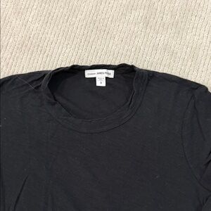 James Perse Classic Black Cap Short Sleeve Tee